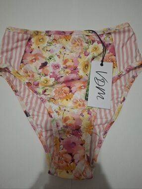 VDM High Waisted Floral Bikini Bottom Size M NWT